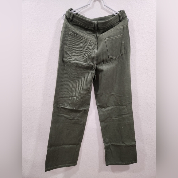 Papermoon Cream and Green Jeans With Side Cutouts - Picture 3 of 4
